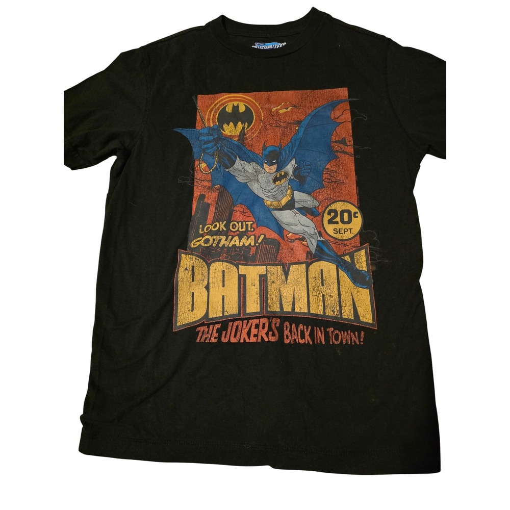 Old Navy Batman Graphic Long Sleeve Shirt Kids Large Black White DC Comics